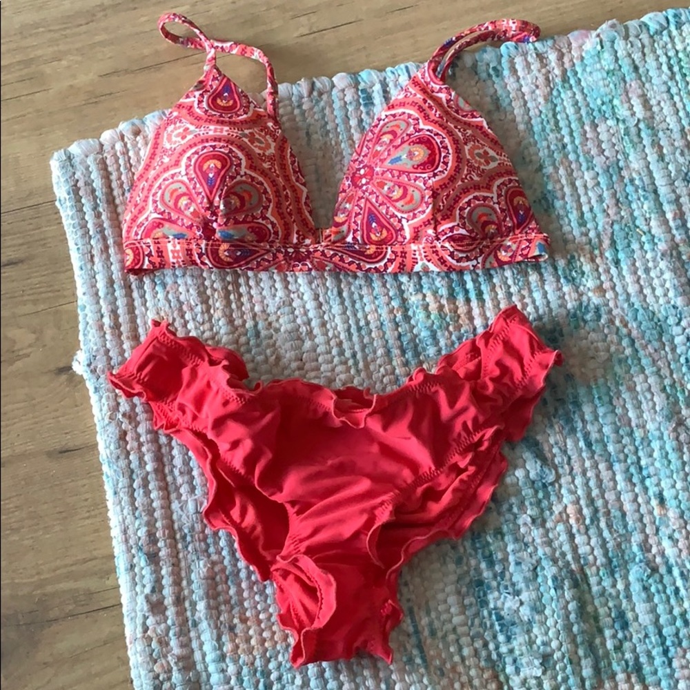 Coral printed bikini ❤️